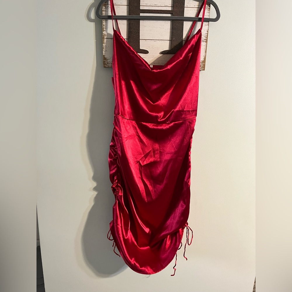SHEIN dress size large.  Red satin